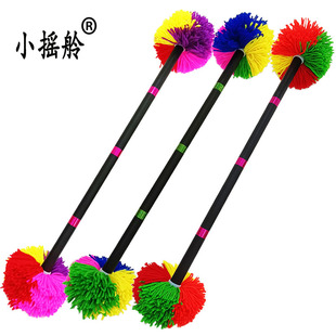 老北京健身打花棍60厘米 初学高手70厘米龙凤棍 小摇舲毛线球四色