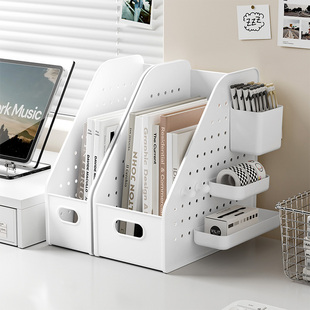 桌面文件收纳架办公室A4文件整理盒学生洞洞板书立书本文具储物盒