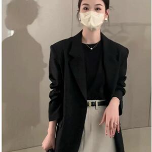 黑色西装外套女2026春秋新款韩版高级感炸街宽松休闲西服p80k138