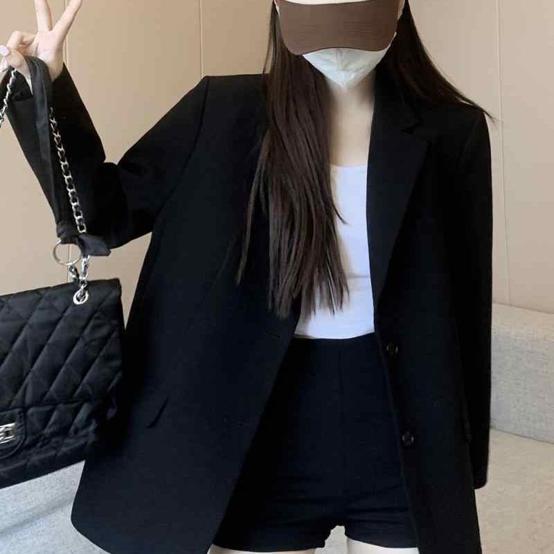黑色西装外套2026年新款春秋装休闲高级感小个子西服外套p80k138,女装连衣裙,浙宝318