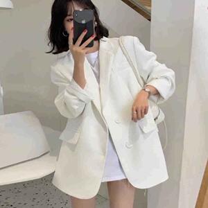 黑色西装外套女2026春秋新款韩版高级感炸街宽松休闲西服 p80k138图片