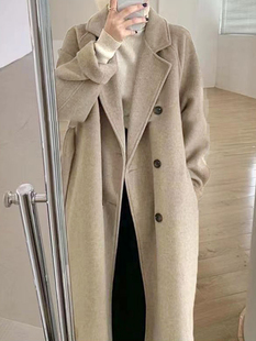 p102 森系小个子气质外套 k156 2025春秋新款 赫本风毛呢大衣中长款