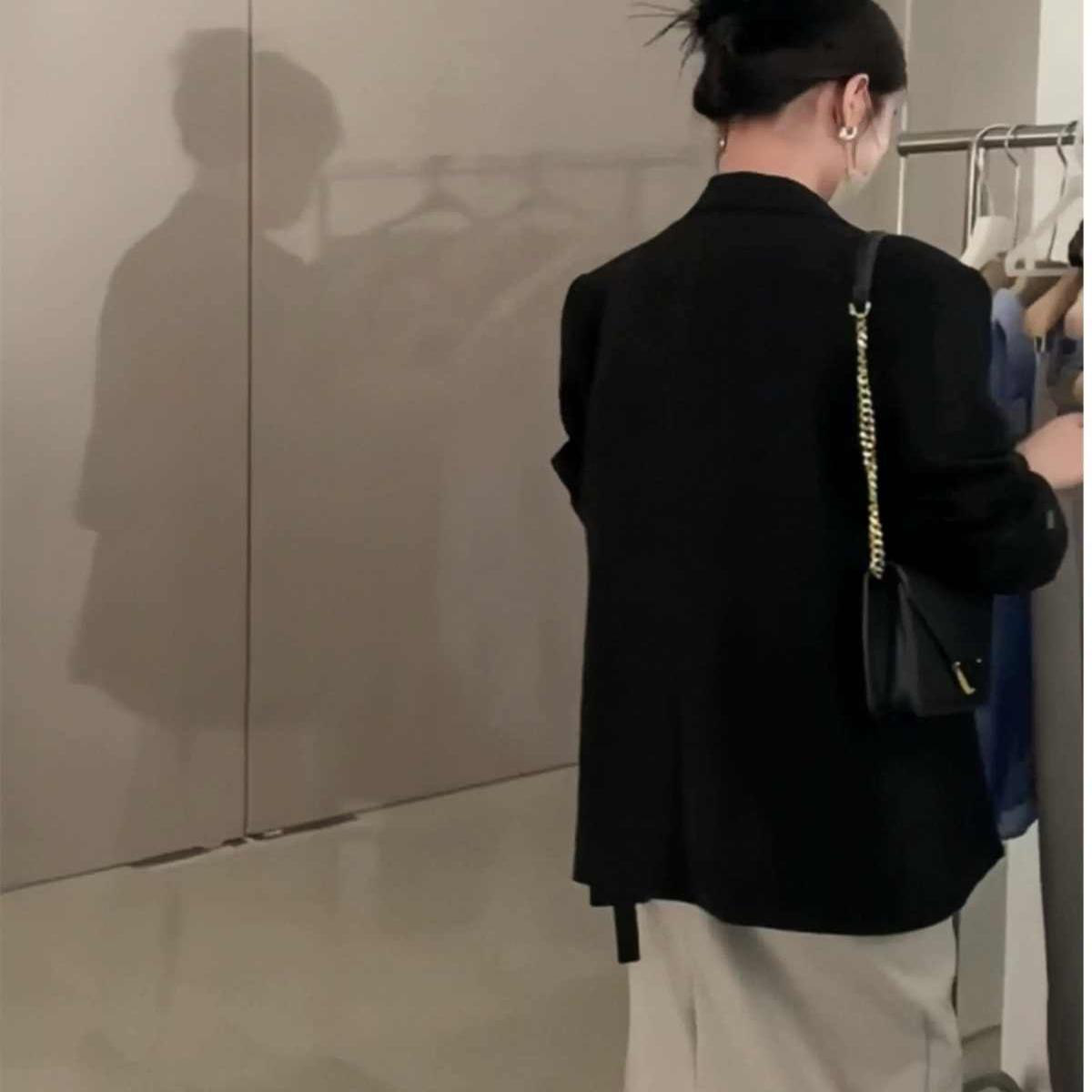 黑色西装外套女2026春秋新款韩版高级感炸街宽松休闲西服p80k138,商品下架区,浙宝318