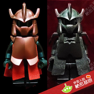 乐高 lego 日本武士将军头盔甲 稀有人仔零件 日式战国城堡金属色