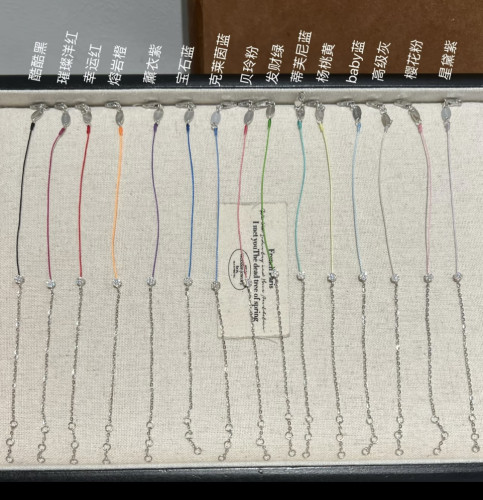 新款！极细手绳 mini小花925银半绳半链手链本命年小红绳