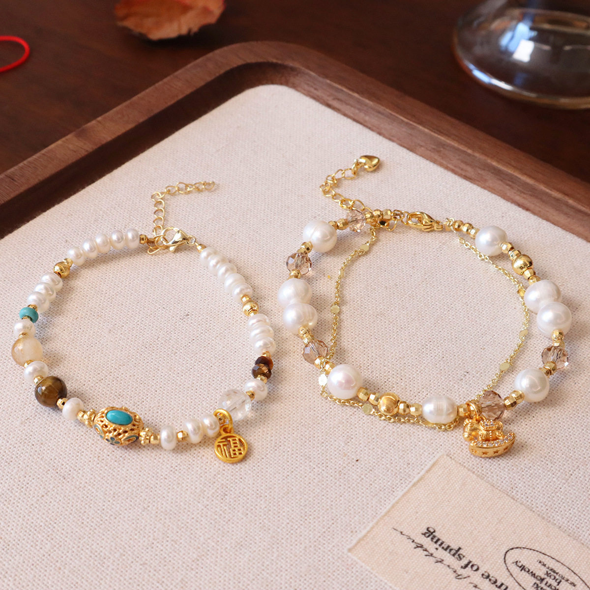 轻奢天然淡水珍珠手链女小众简约高级感新中式双圈流苏小马手饰品,饰品/流行首饰/时尚饰品新,手链,淘宝优惠券,粉丝福利购,淘宝优惠卷