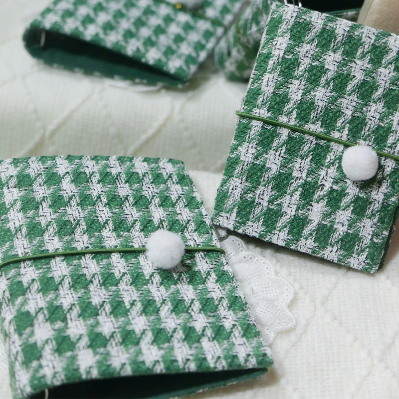 躲在耳里|限量毛呢活页|绿色格纹复古耐看精致氛围重工手帐本m5a7,文具电教/文化用品/商务用品,手帐/日程本/计划本,淘宝优惠券,粉丝福利购,淘宝优惠卷
