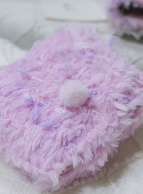 躲在耳里|手工毛线|毛茸茸粉紫色可爱浪漫温柔软糯活页手帐本m5a7