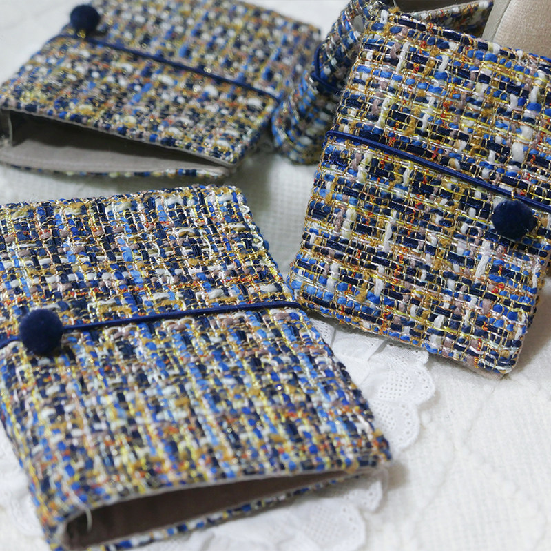 躲在耳里|限量毛呢活页|蓝色小香风金丝高级氛围重工手帐本m5a7,文具电教/文化用品/商务用品,手帐/日程本/计划本,淘宝优惠券,粉丝福利购,淘宝优惠卷