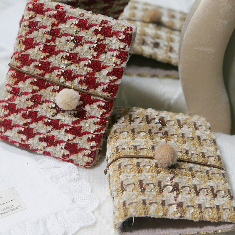 躲在耳里|限量毛呢活页|千鸟格纹新年红礼物金丝氛围重工手帐m5a7,文具电教/文化用品/商务用品,手帐/日程本/计划本,淘宝优惠券,粉丝福利购,淘宝优惠卷