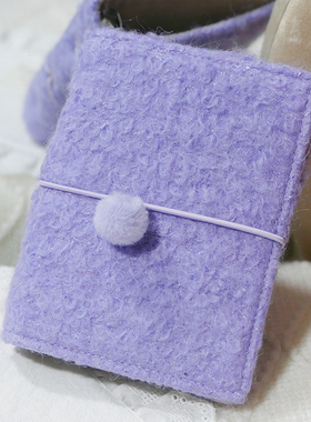 躲在耳里|限量毛呢活页|紫色系毛茸茸精致高级氛围重工手帐本m5a7