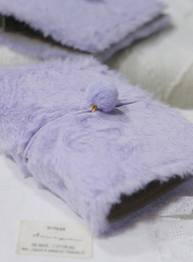 躲在耳里|限量书衣|毛茸茸紫色温柔貂毛复古重工活页手帐本m5a7