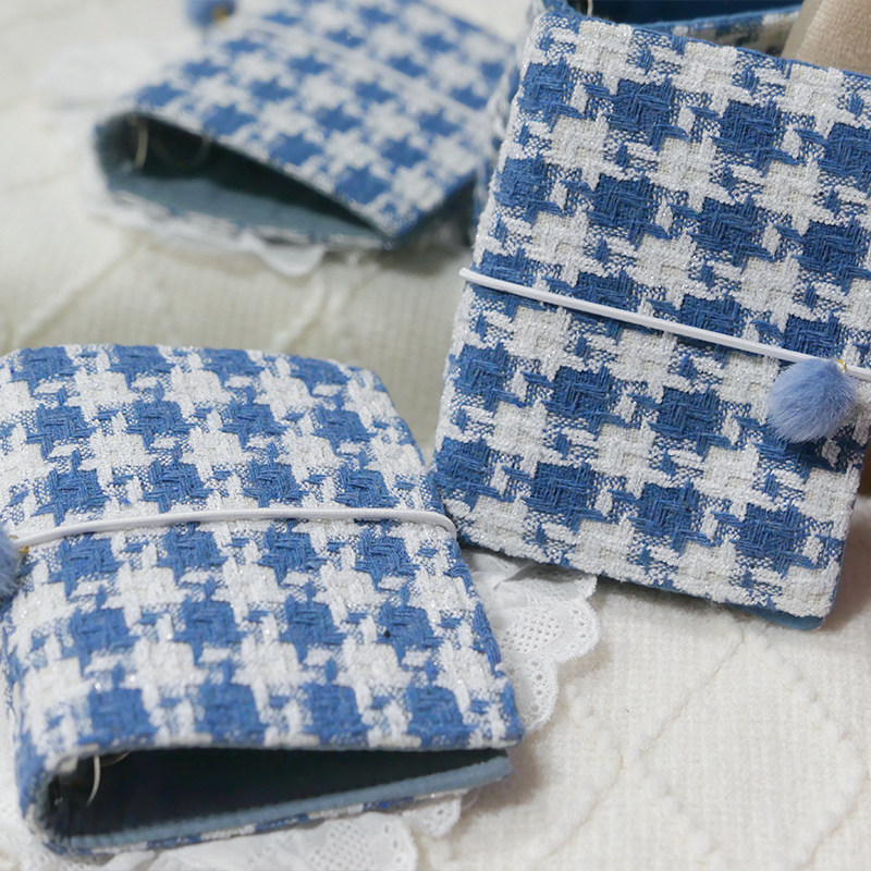 躲在耳里|限量毛呢活页|经典蓝色千鸟格经典氛围重工手帐本m5a7,文具电教/文化用品/商务用品,手帐/日程本/计划本,淘宝优惠券,粉丝福利购,淘宝优惠卷