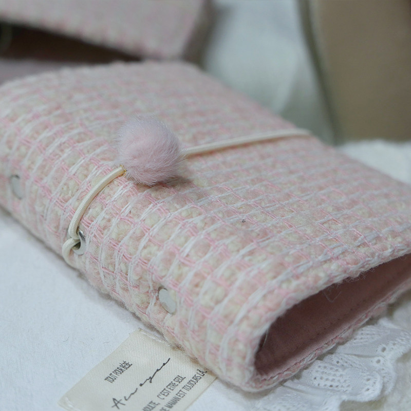 躲在耳里|限量毛呢活页|粉色格纹经典高级小众氛围重工手帐本m5a7,文具电教/文化用品/商务用品,手帐/日程本/计划本,淘宝优惠券,粉丝福利购,淘宝优惠卷