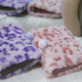 躲在耳里 毛茸茸紫粉色温柔貂毛豹纹小众活页手帐本m5a7 限量书衣