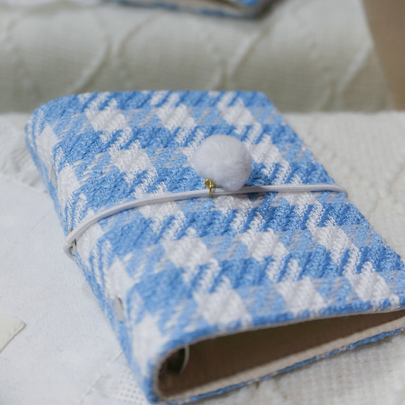 躲在耳里|限量毛呢活页|蓝色棋盘格高级精致氛围重工手帐本m5a7,文具电教/文化用品/商务用品,手帐/日程本/计划本,淘宝优惠券,粉丝福利购,淘宝优惠卷