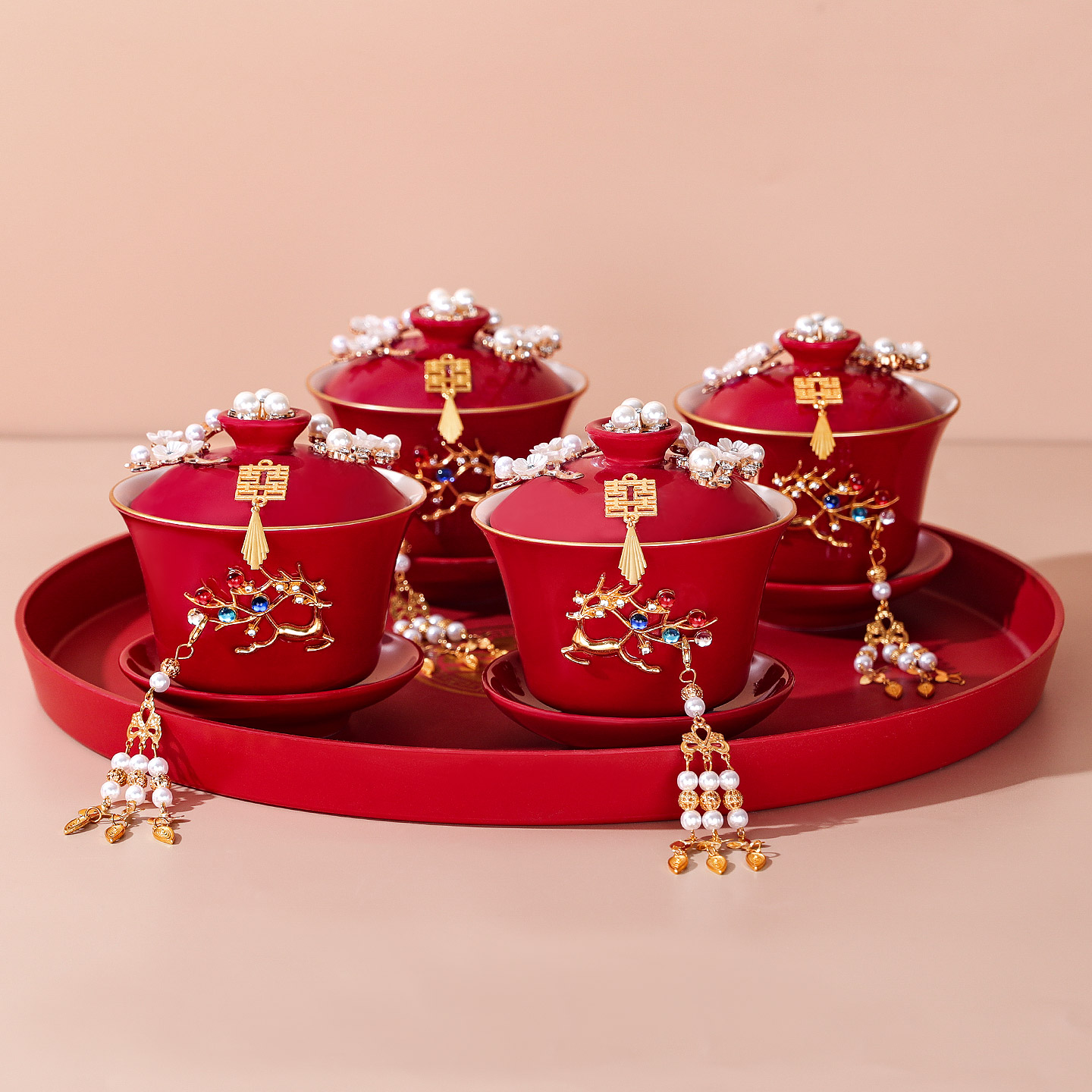 敬茶杯一对结婚新人改口敬酒茶杯