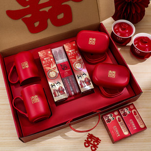 陪嫁套装 结婚女方嫁妆洗漱物品牙刷杯一对新婚礼物漱口杯子喜皂盒