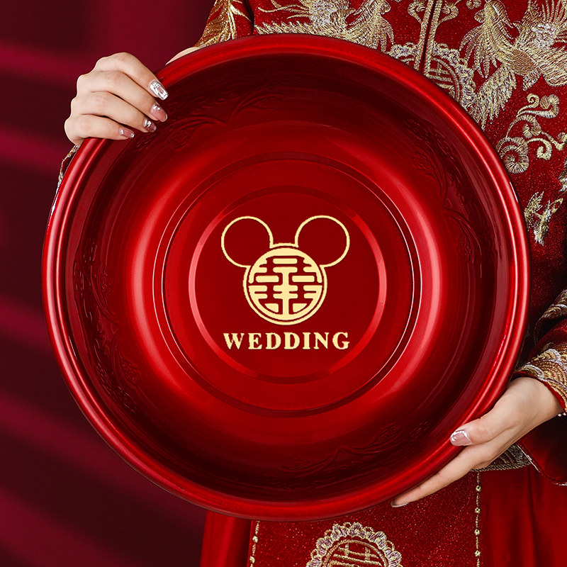 结婚喜盆女方陪嫁套装不锈钢洗脸盆婚礼嫁妆娘家备婚红盆聚宝盆,节庆用品/礼品,陪嫁用品套装,淘宝优惠券,粉丝福利购,淘宝优惠卷