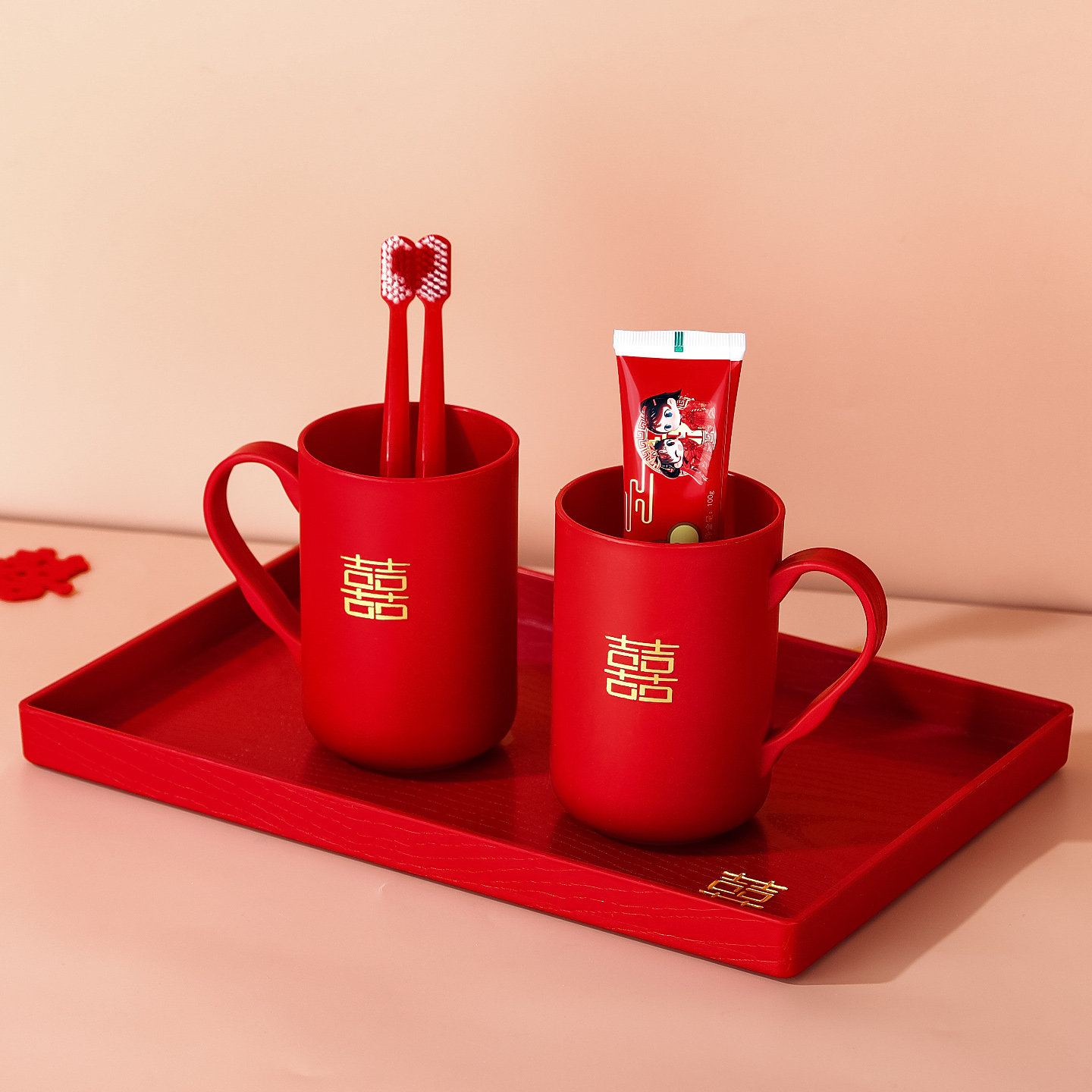婚礼陪嫁洗漱杯一对结婚送新人刷牙杯子新婚用礼物情侣红色漱口杯,节庆用品/礼品,创意礼盒/礼品套组,淘宝优惠券,粉丝福利购,淘宝优惠卷