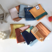 可爱卡通花朵印花日系小清新ins洋气少女小方巾小丝巾绑发发带