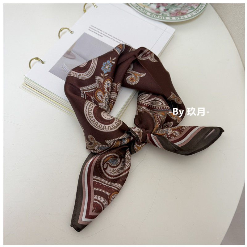 经典腰果百搭气质职业OL桑蚕丝真丝小丝巾法式小领巾方巾ins发带