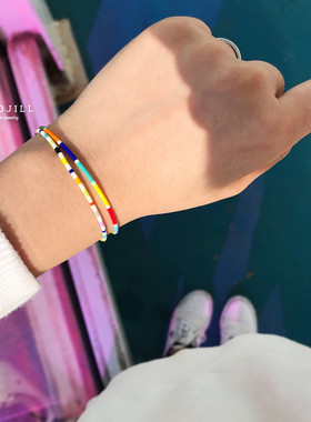 美式街头奇幻复古色彩两条装手链