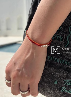 日系阳光活力正能量暖色系925银扣编织双层手绳中性 限量叠戴单品