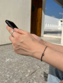 日系urban时尚 质感磨砂黑拼接复古玳瑁色系极细手链男女 小众原创