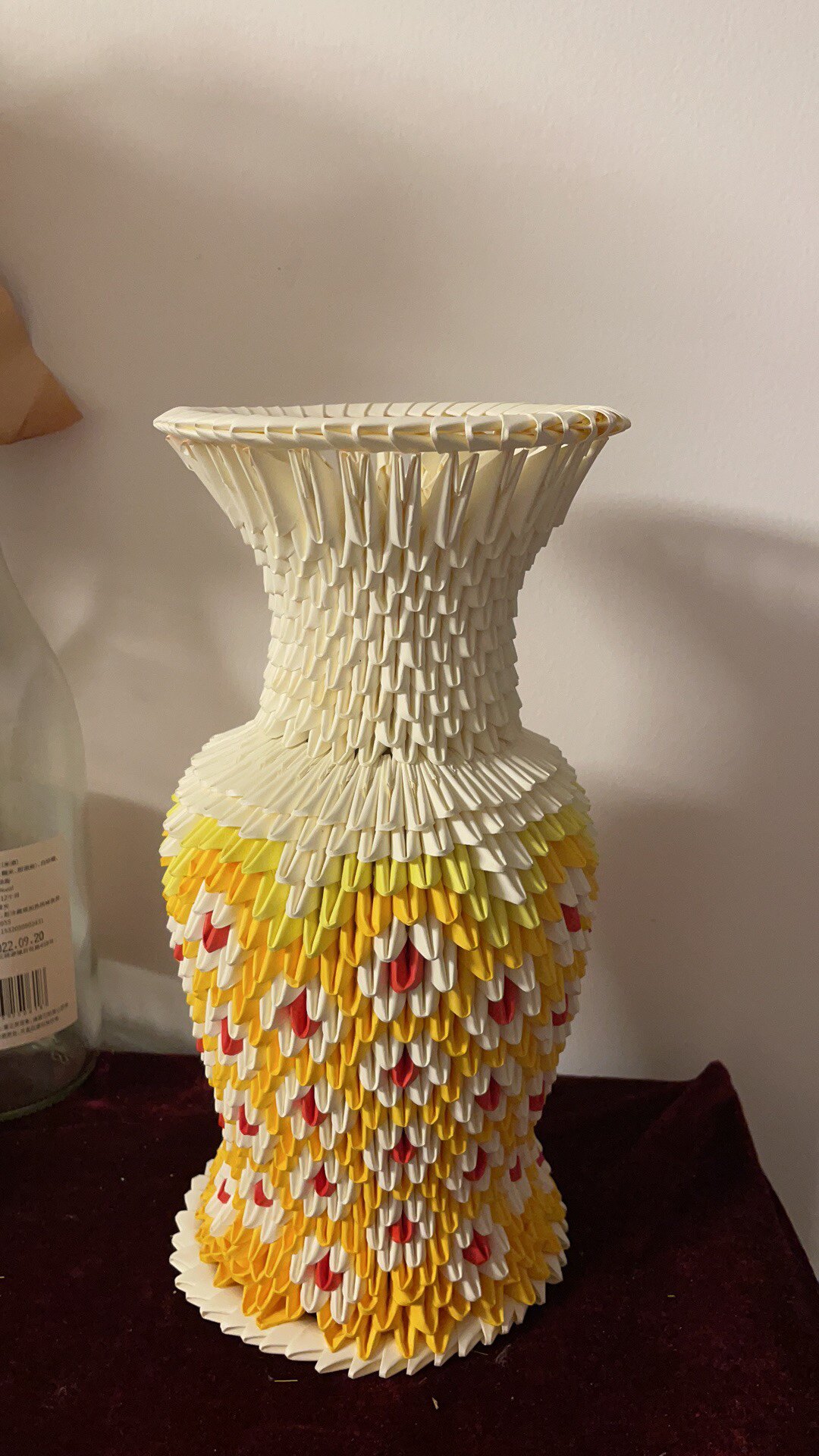 成品三角插折纸天鹅创意手工花瓶作品现货一物一图学生交作业笔筒