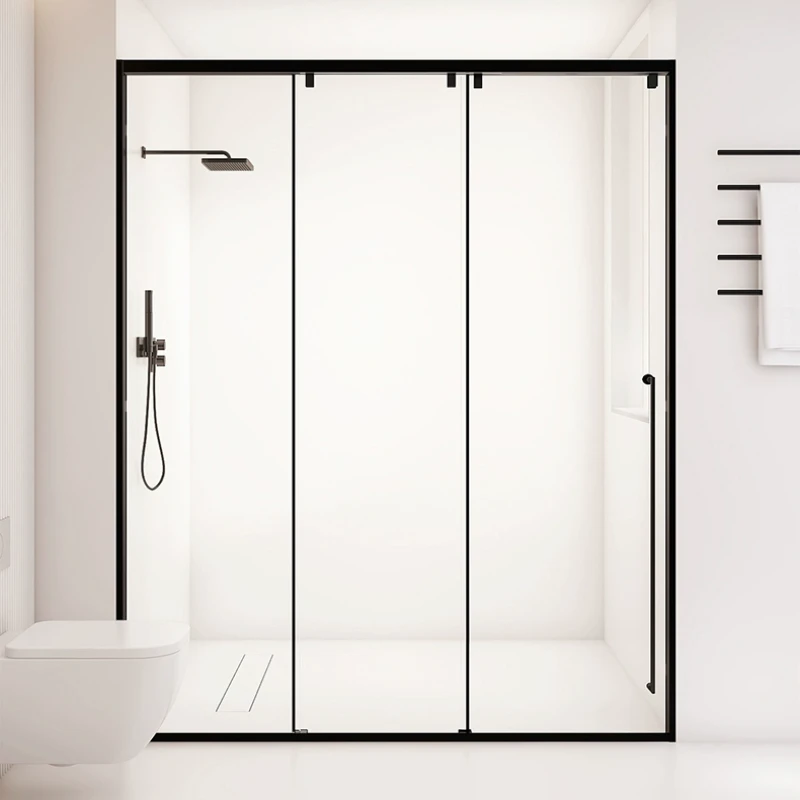 一字型极窄三联动淋浴房小户型卫生间玻璃隔断浴室推拉移门沐浴房,家装主材,整体淋浴房,淘宝优惠券,粉丝福利购,淘宝优惠卷