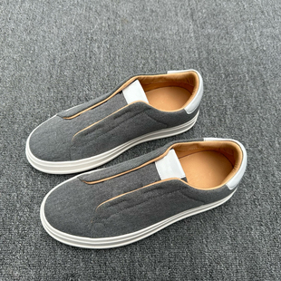 老马鞋店欧洲站男鞋秋季新款男士休闲鞋真皮厚底透气套脚四季板鞋