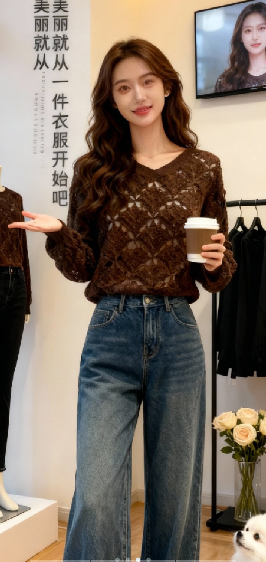 2025秋冬新款韩版宽松慵懒风圆领套头毛衣女百搭针织衫上衣