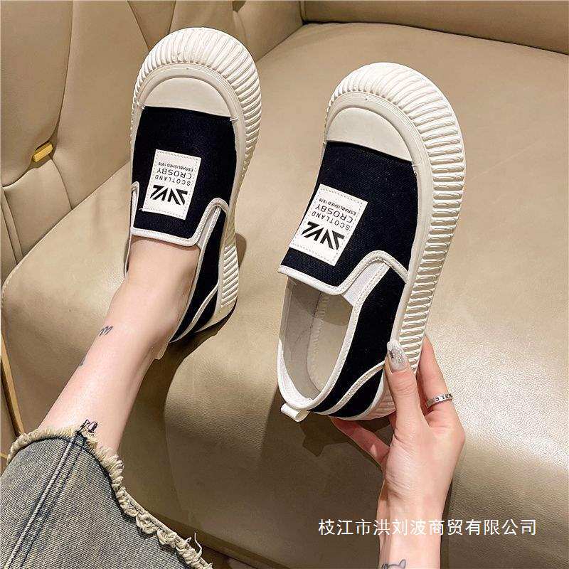 帆布鞋女单鞋春秋新款韩版时尚百帆布鞋