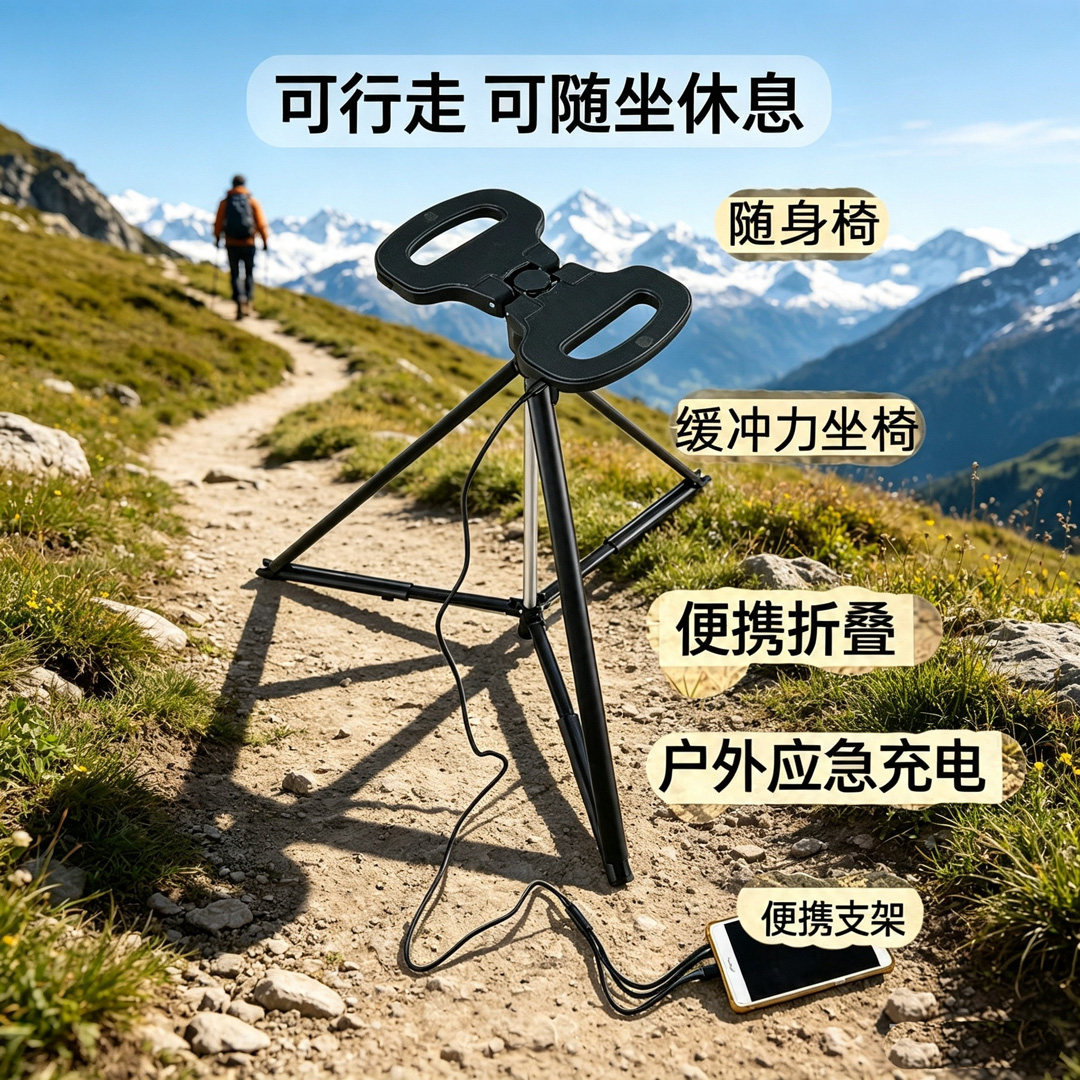 登山旅游扶手折叠凳子露营随身椅