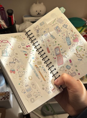 苹果爸爸what's in my bag2026新品分装盐系装饰点缀胶带手账贴纸