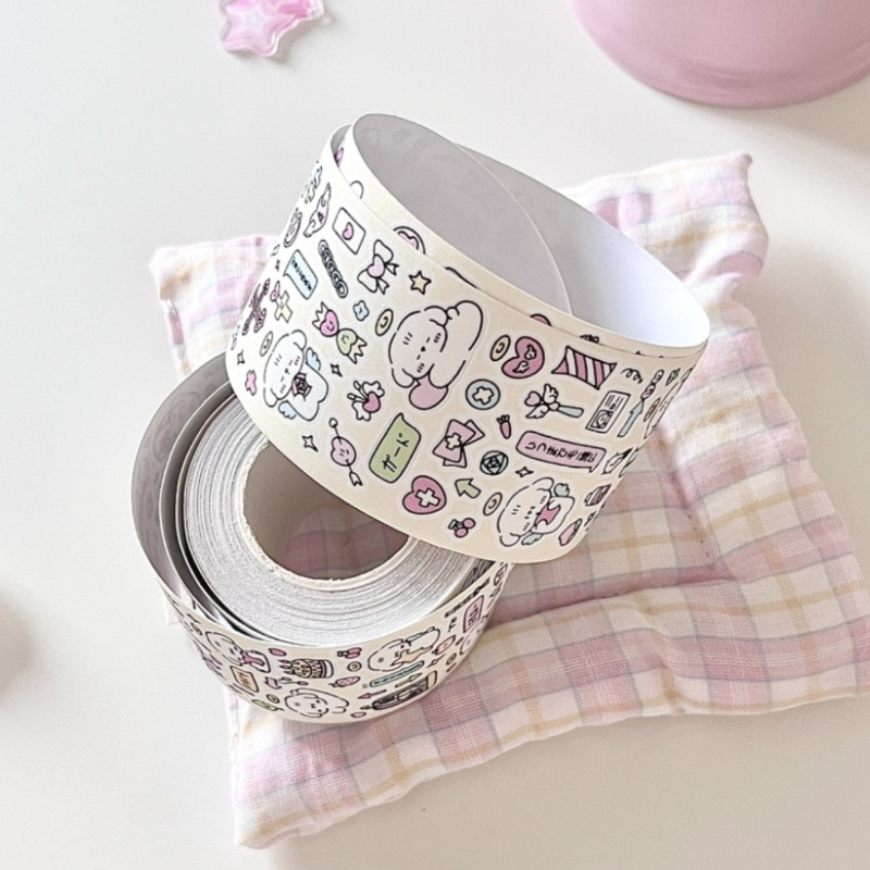 休眠火山咕卡贴纸卷狗狗贴纸卷分装整循环咕卡极繁手帐可爱