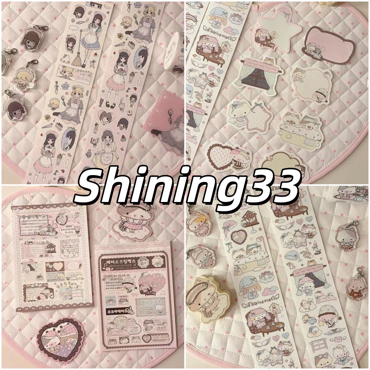 Shining33甜味日常小女仆晚安天使贴纸卷便签分装人物女孩胶带