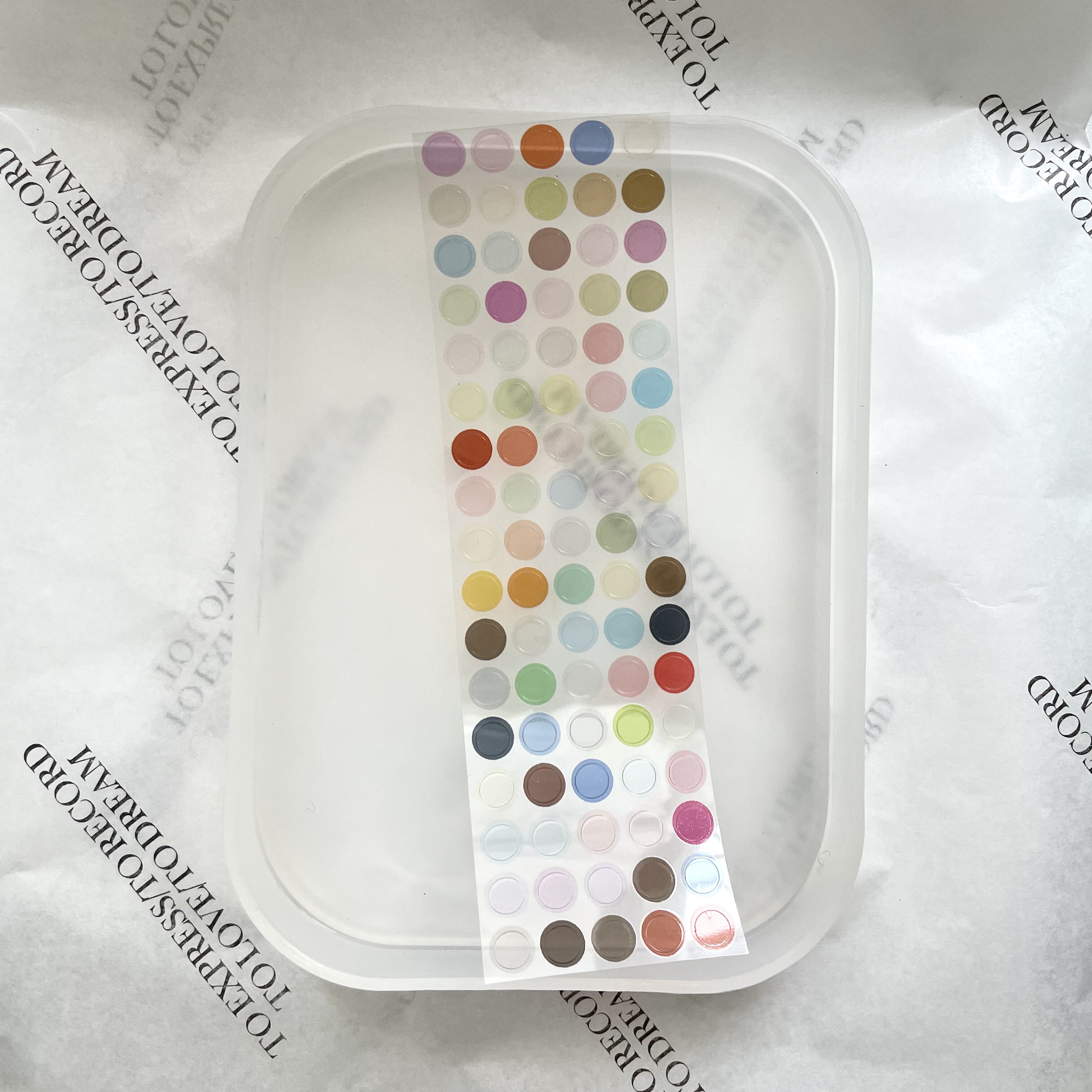 一个小沙丘分装整循环基础双透材质切膜贴纸卷圆点贴波点手帐新品