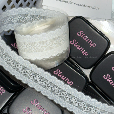 mochi制作所蕾丝异形花边贴纸卷分装盐系装饰点缀胶带手账贴纸