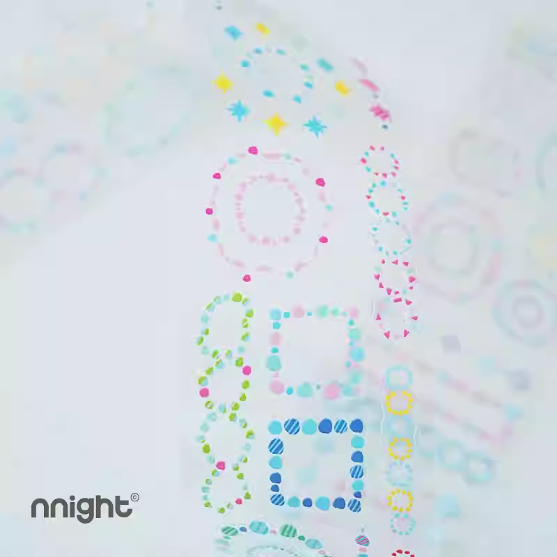 nnight多彩框框分装盐系设计百搭手绘切膜贴纸胶带新品手帐素材