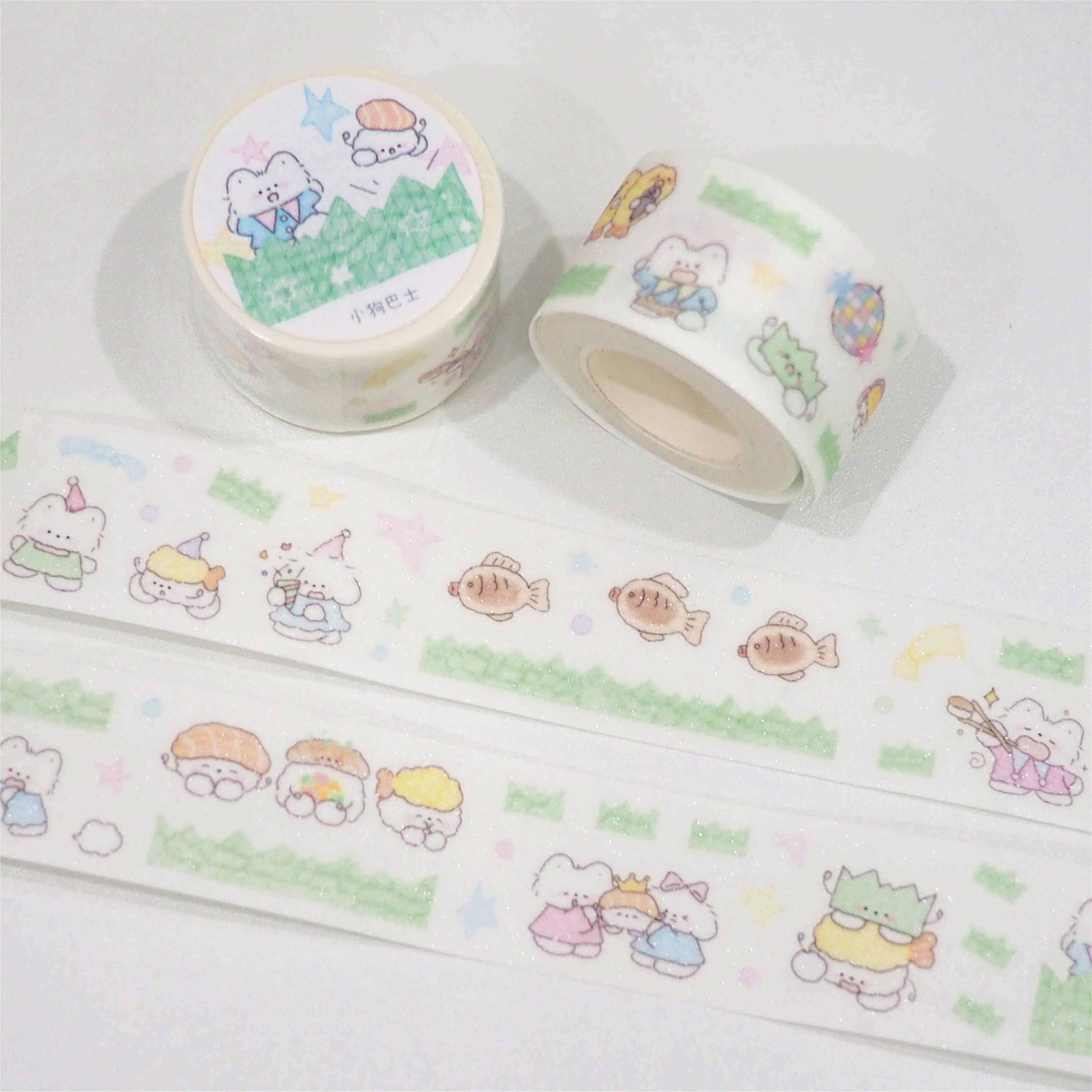 小狗巴士VOL.8 寿司派对小狗料理屋可爱贴纸卷和纸闪砂切膜贴纸卷