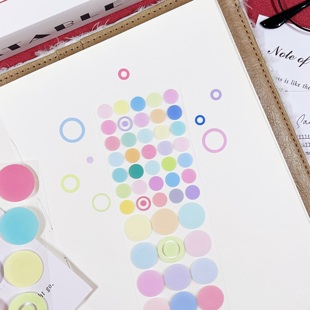 饰点缀套圈圈手账胶带贴纸 deco装 木皆圆圆圈圈贴纸卷分装 基础款