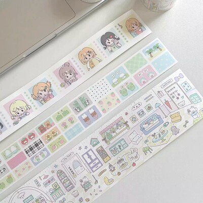 北北村分装宅家的一天不同时刻的我糖果索引贴切膜贴纸卷手帐贴纸