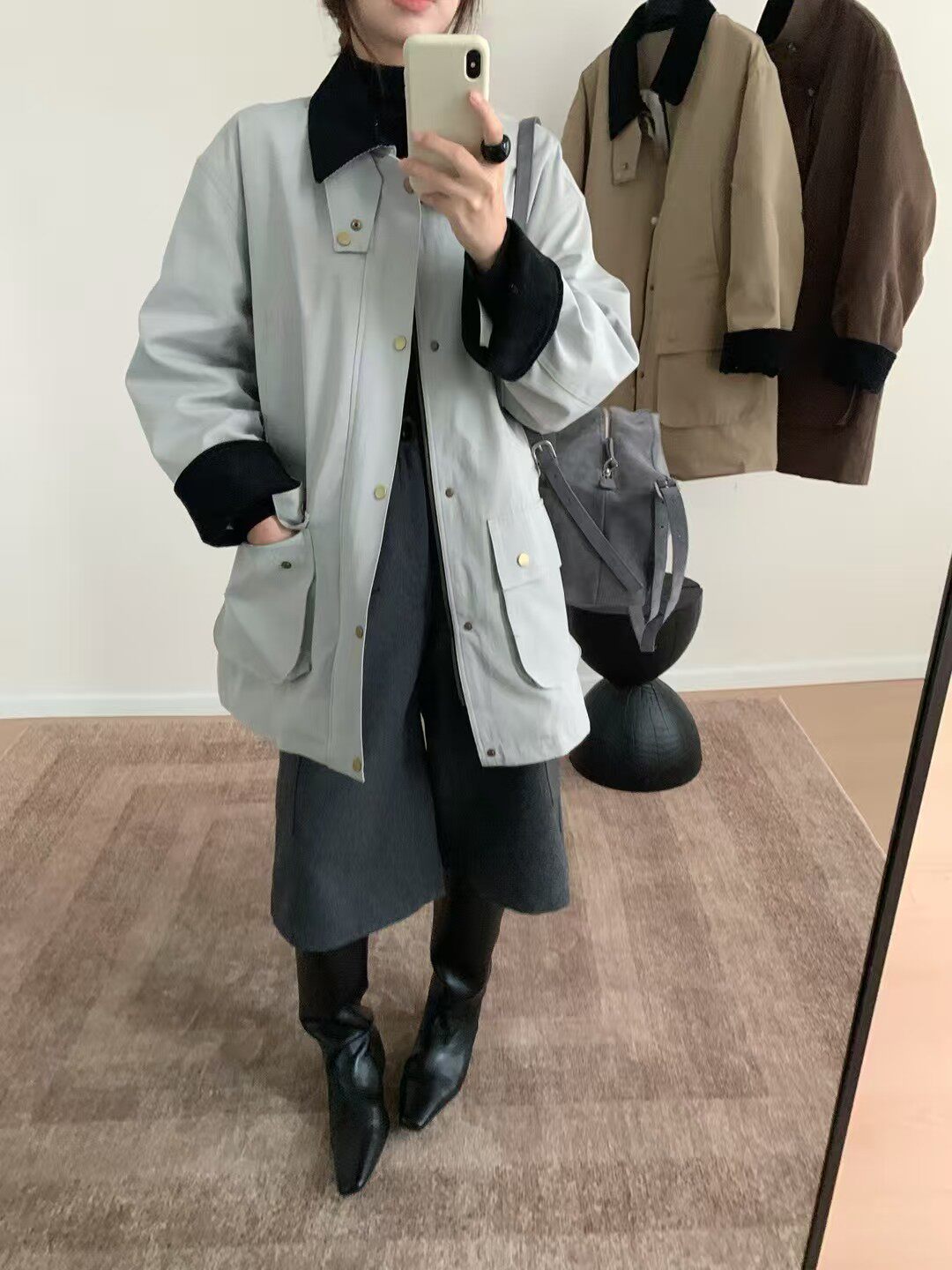 韩系工装羽绒服翻领撞色90白鸭绒外套女短款宽上衣2025冬季新款,女装/女士精品,羽绒服,淘宝优惠券,粉丝福利购,淘宝优惠卷