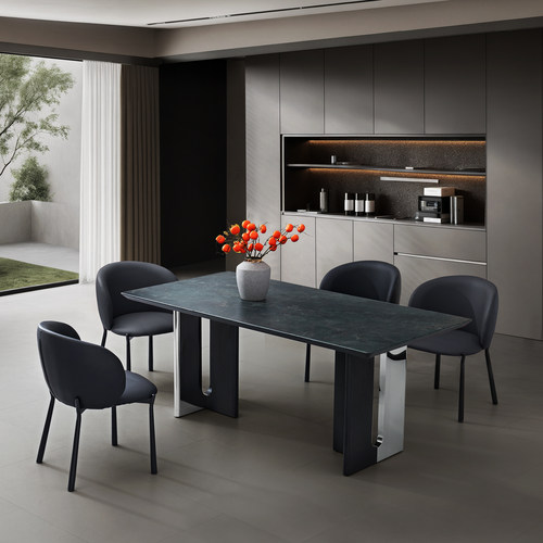 现代简约天然绿松石餐桌椅组合