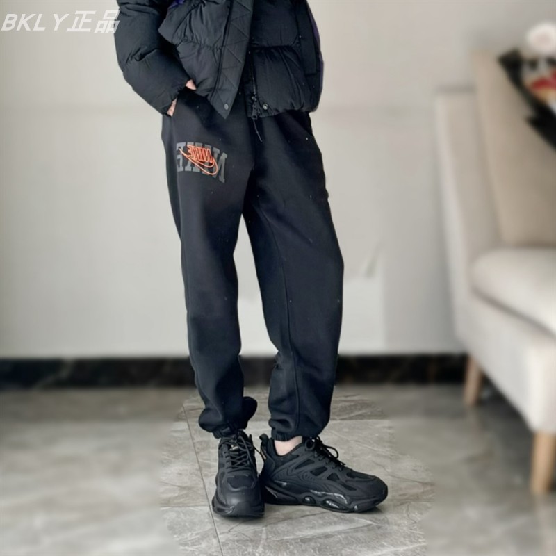 Nike耐克 男子刺绣logo运动针织加绒训练跑步收脚缩口长裤 FV4454