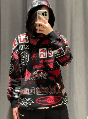Nike耐克男满印加绒连帽套头卫衣