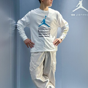 Nike耐克 JORDAN飞人印花男子纯棉圆领长袖T恤套头衫卫衣 IM6508