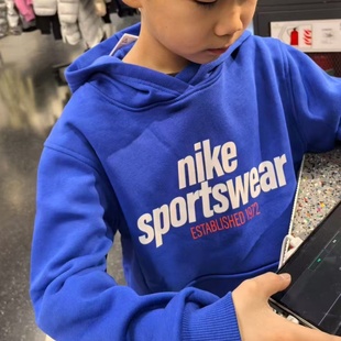 HM6874 套头衫 Nike耐克CLUB FLEECE中大童加绒保暖连帽卫衣经典